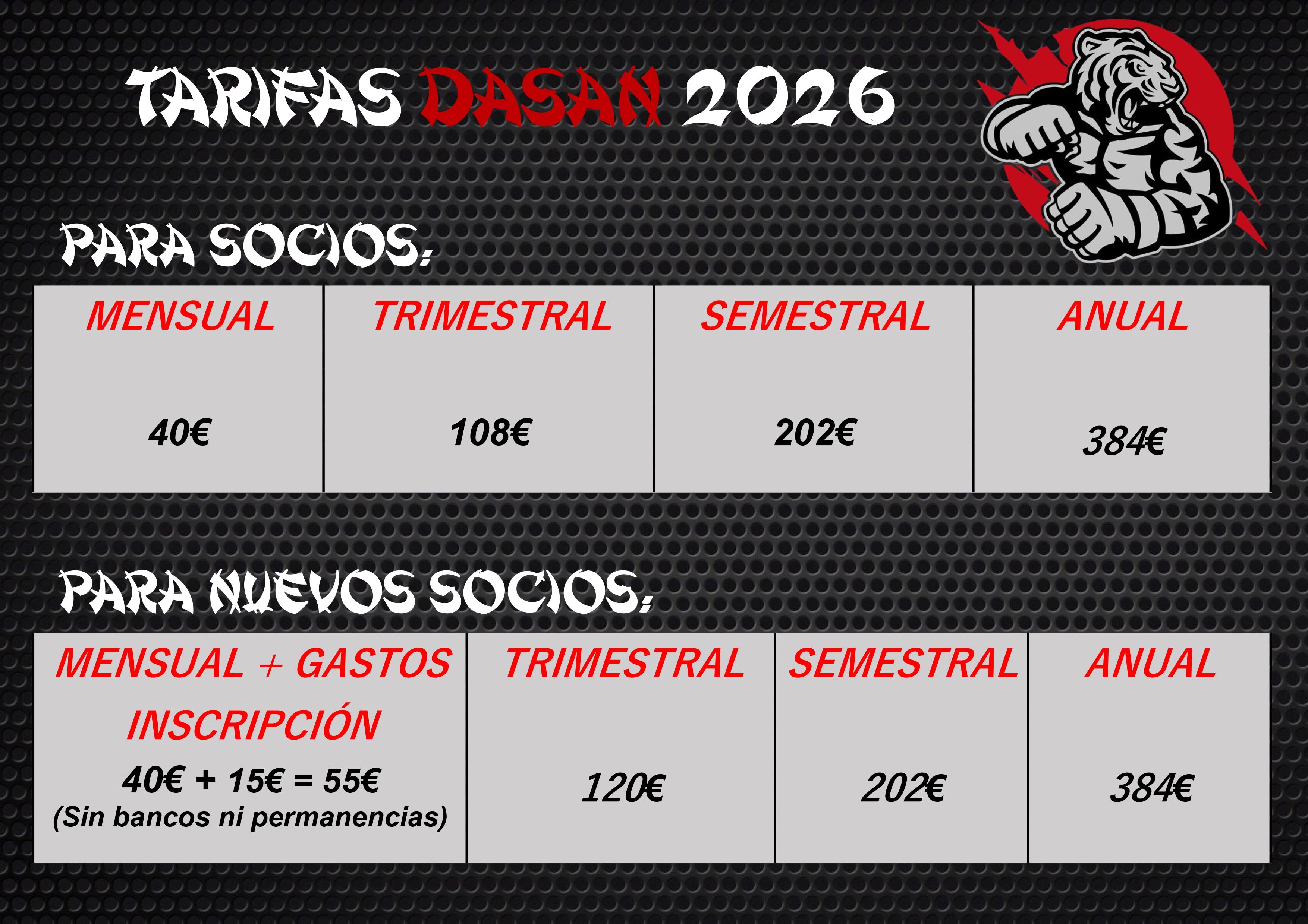 Tarifas Fitness Dasan
